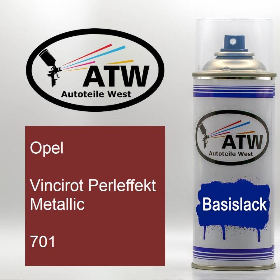 Opel, Vincirot Perleffekt Metallic, 701: 400ml Sprühdose, von ATW Autoteile West.